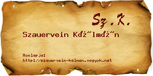 Szauervein Kálmán névjegykártya